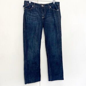 Rock & Republic Kasandra Straight Leg Dark Wash Blue Mid Rise Jeans 14 Medium